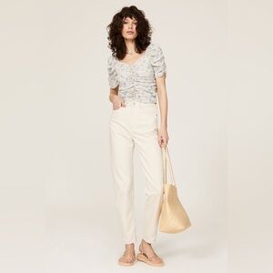 SLATE & WILLOW RUCHED PUFF SLEEVE TOP